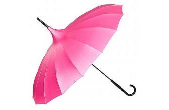 Elegant umbrella in pagoda design model Paris in raspberry / pink