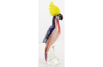 Casa Padrino Luxury Deco Glass Parrot Multicolor 12.2 x 8.3 x H. 33.2 cm