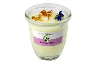 Nature Scented-Candle Lavender Magic with natural essential oils & mixture of soja- and colza wax 110g