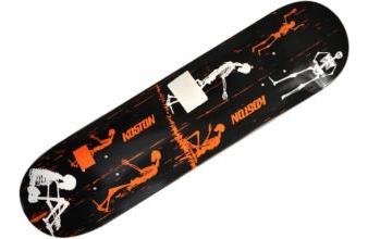 Koston Skateboard Deck Pathological Black / Orange / White 7.75 x 31.75 inch