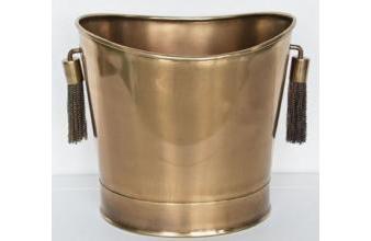 Stainless Steel Wine Cooler Brass 26 x 21 x H. 24 cm - Champagne Cooler